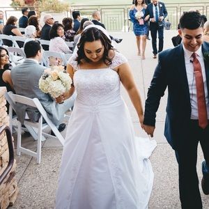 A-Line beaded wedding dress
